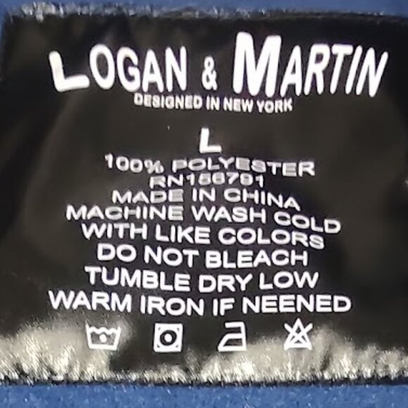 LOGAN AND MARTIN ROYAL BLUE BLACK BACK &  ELBOW PATCHES PULLOVER  ZIP MENS LARGE - Picture 10 of 10